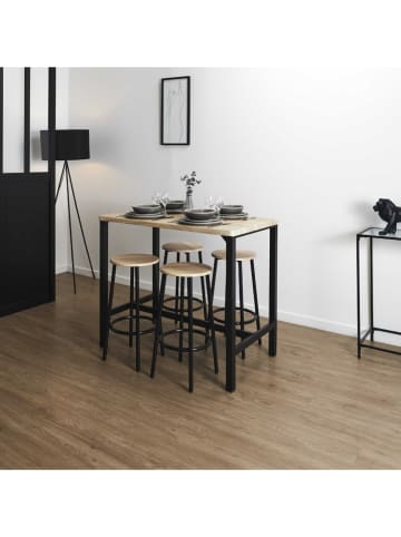 THE HOME DECO FACTORY 5tlg. Set: Esstisch in Beige/ Schwarz