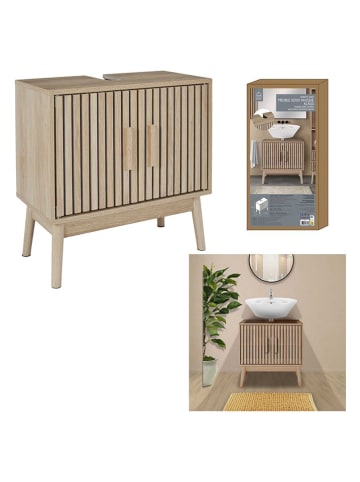 THE HOME DECO FACTORY Wastafelonderkast naturel - (B)60 x (H)70 x (D)30 cm