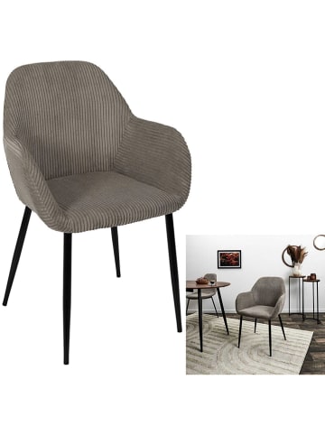 THE HOME DECO FACTORY 2er-Set: Sessel in Taupe - (B)59 x (H)85 x (T)55,7 cm