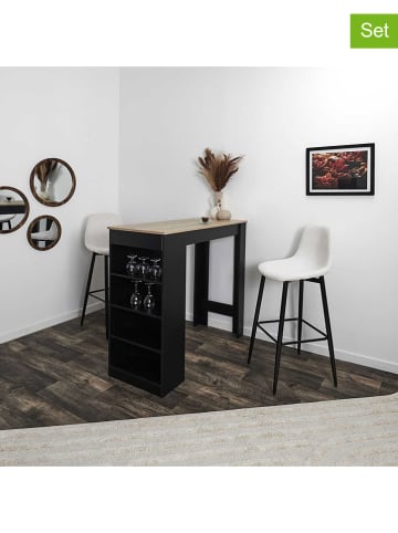 THE HOME DECO FACTORY 2er-Set: Barhocker in Weiß - (B)46,5 x (H)100,5 x (T)49,5 cm