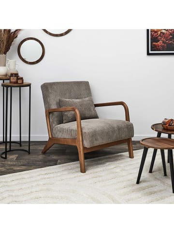 THE HOME DECO FACTORY Sessel in Taupe - (B)64,5 x (H)75 x (T)83,5 cm