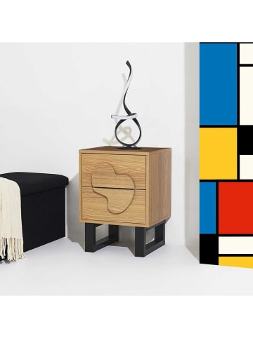 Rétro Chic Nachtkastje "Calypso" lichtbruin - (B)40 x (H)55 x (D)35 cm