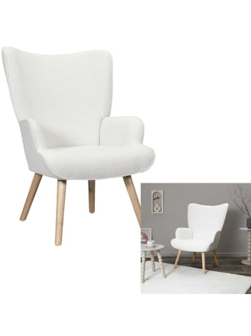 THE HOME DECO FACTORY Fotel w kolorze białym - 68 x 96 x 75 cm