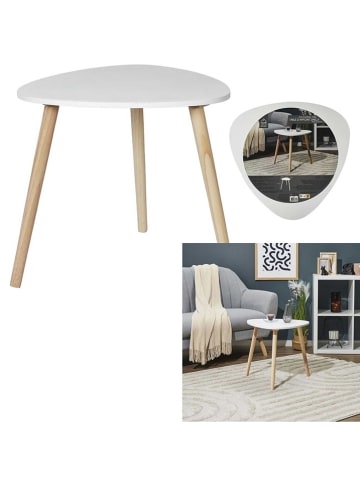 THE HOME DECO FACTORY Ława w kolorze biało-jasnobrązowym - 48 x 46 cm