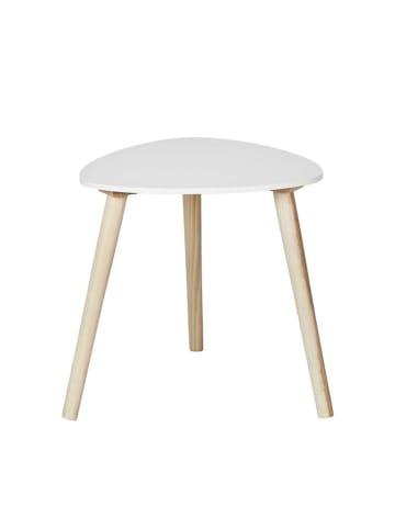 THE HOME DECO FACTORY Salontafel wit/lichtbruin - (B)38,5 x (H)40 cm