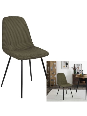 THE HOME DECO FACTORY Krzesło "Chase" w kolorze zielonym - 45 x 85 x 54 cm