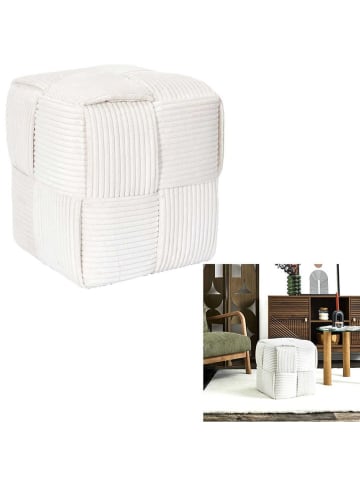 THE HOME DECO FACTORY Pouf in Creme - (B)36 x (H)38 cm