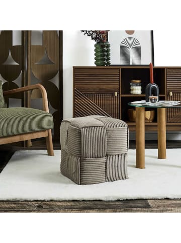 THE HOME DECO FACTORY Puf w kolorze szarobrązowym - 36 x 38 cm