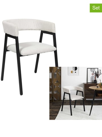 THE HOME DECO FACTORY 2er-Set: Sessel "Scott" in Creme - (B)51,5 x (H)71,5 x (T)50,5 cm