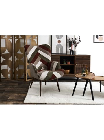 THE HOME DECO FACTORY Sessel "Patchwork" in Braun/ Grün/ Beige - (B)69 x (H)97 x (T)76 cm