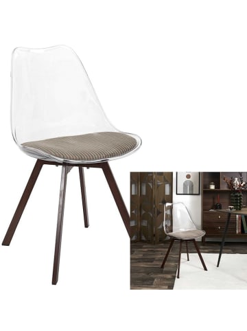 The Concept Factory Stoel bruin/transparant/taupe