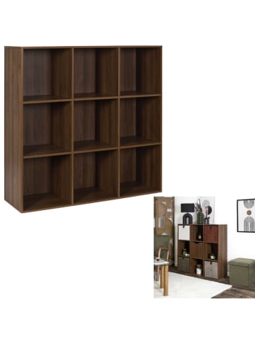 THE HOME DECO FACTORY Regał stojący w kolorze brązowym - 99,3 x 97,8 x 31,8 cm