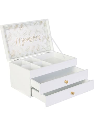 THE HOME DECO FACTORY Pudełko w kolorze białym na biżuterię - 24 x 15 x 13 cm