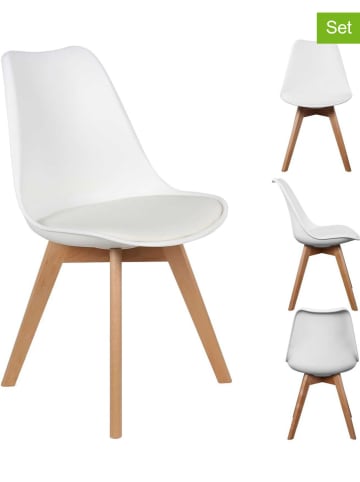 THE HOME DECO FACTORY 2-delige set: eetkamerstoelen wit - (B)58 x (H)81,5 x (D)49 cm