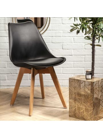 THE HOME DECO FACTORY 2-delige set: eetkamerstoelen zwart - (B)58 x (H)81,5 x (D)49 cm