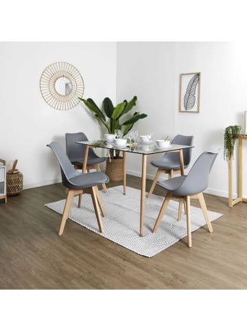 THE HOME DECO FACTORY 2-delige set: eetkamerstoelen grijs - (B)58 x (H)81,5 x (D)49 cm