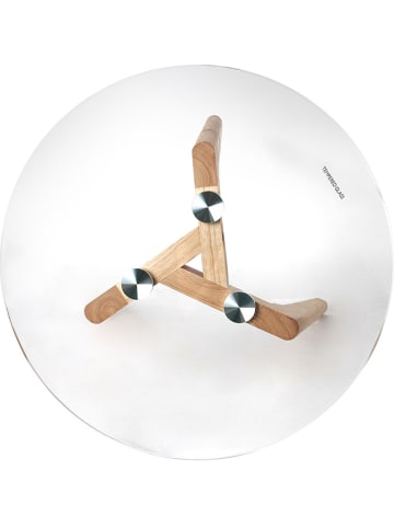 THE HOME DECO FACTORY 2-delige set: bijzettafels naturel/transparant