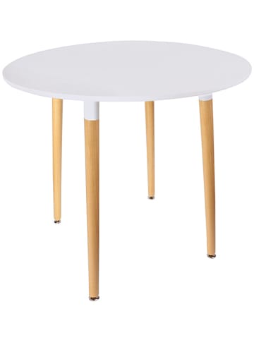 THE HOME DECO FACTORY Esstisch in Weiß - (H)75 x Ø 76 cm