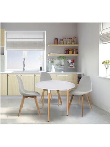 THE HOME DECO FACTORY Eettafel wit - (H)75 x Ø 76 cm