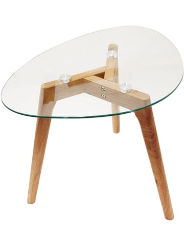 THE HOME DECO FACTORY 2er-Set: Beistelltische in Natur/ Transparent