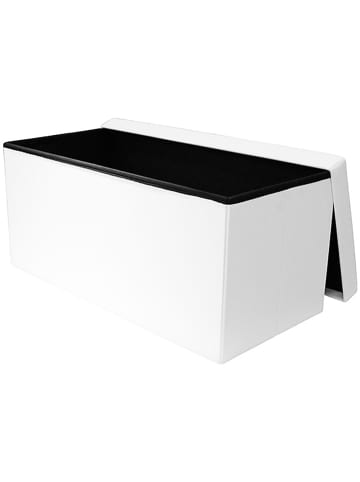 Rétro Chic Sitztruhe in Weiß - (B)76 x (H)38 x (T)38 cm
