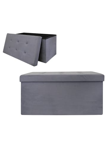 THE HOME DECO FACTORY Skrzynia-siedzisko w kolorze szarym - 76 x 38 x 38 cm