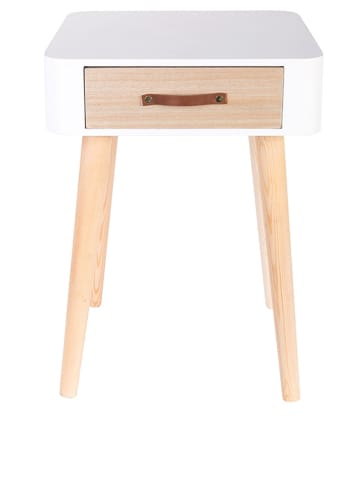 THE HOME DECO FACTORY Stolik nocny w kolorze białym - 35 x 48 x 35 cm