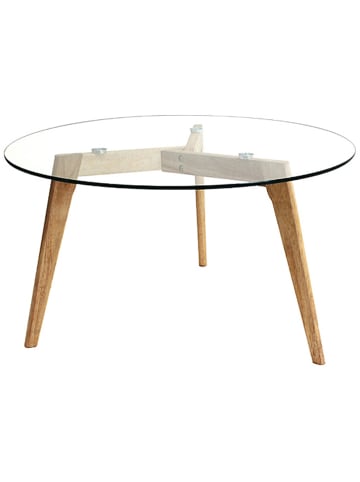 THE HOME DECO FACTORY Stolik w kolorze jasnobrązowym - wys. 45 x Ø 80 cm