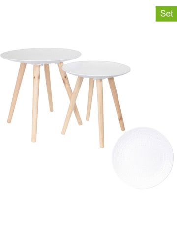 THE HOME DECO FACTORY 2-delige set: bijzettafels wit