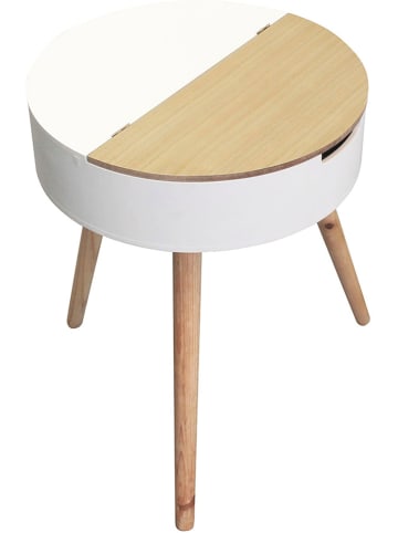 THE HOME DECO FACTORY Beistelltisch in Weiß - (H)57,5 x Ø 45 cm
