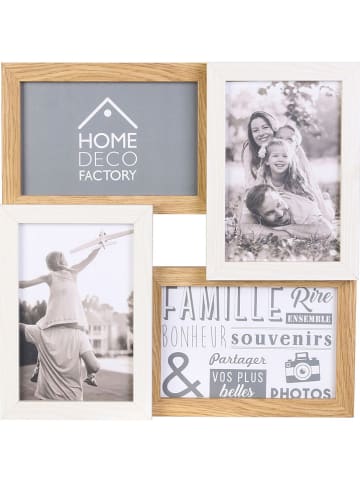 THE HOME DECO FACTORY Ramka w kolorze jasnobrązowo-białym na zdjęcia - 28 x 27,5 cm