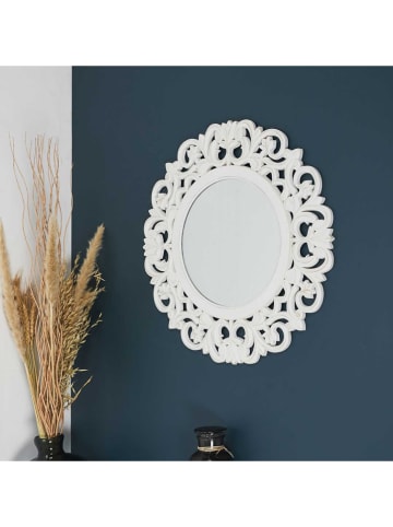 THE HOME DECO FACTORY Lustro w kolorze białym - Ø 60 cm