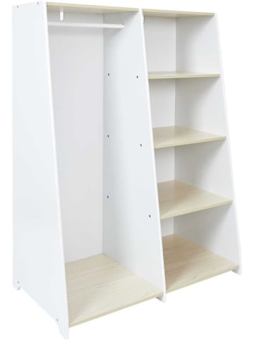 The Home Deco Kids Kinderkledingkast wit/eiken - (B)90 x (H)120 x (D)48 cm