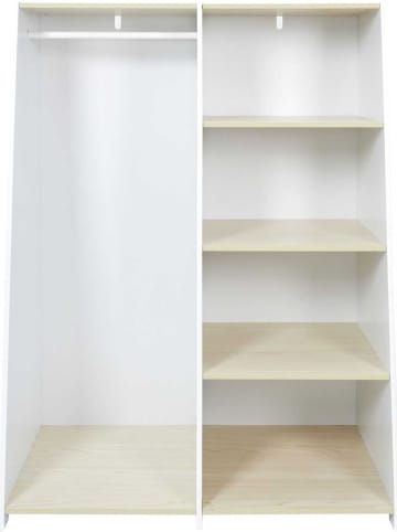 The Home Deco Kids Wieszak w kolorze biało-brązowym na ubrania - 90 x 120 x 48 cm