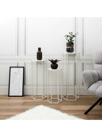 THE HOME DECO FACTORY 3-delige set: bijzettafels wit