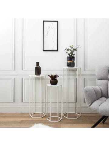 THE HOME DECO FACTORY 3er-Set: Beistelltische in Weiß