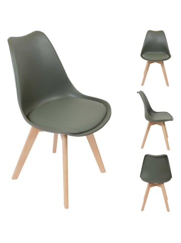 chairs for all 2er-Set: Esszimmerstühle in Khaki - (B)46 x (H)86,5 x (T)52 cm
