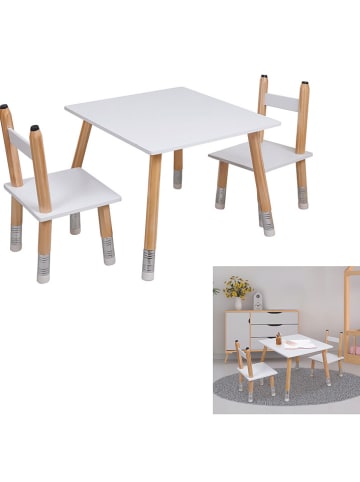 The Home Deco Kids 3-częściowy zestaw "Crayon" w kolorze biało-jasnobrązowym