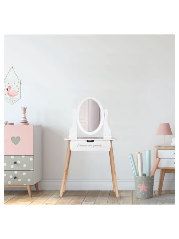 The Home Deco Kids Frisiertisch "Louise" in Weiß - (B)55 x (H)109 x (T)30 cm