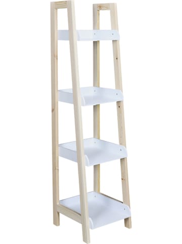 The Home Deco Kids Regal "Tim" in Weiß/ Natur - (B)30 x (H)117,5 x (T)30 cm