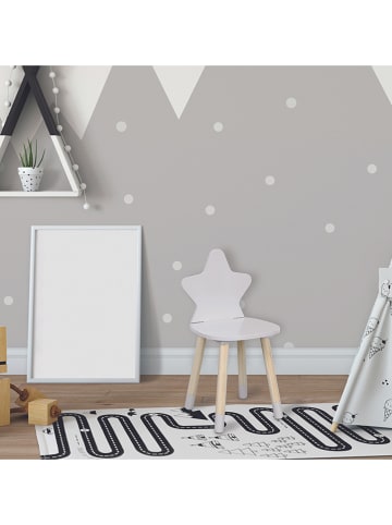 The Home Deco Kids Kinderstoel "Etoile" wit/lichtbruin - (B)28 x (H)54 x (D)27 cm