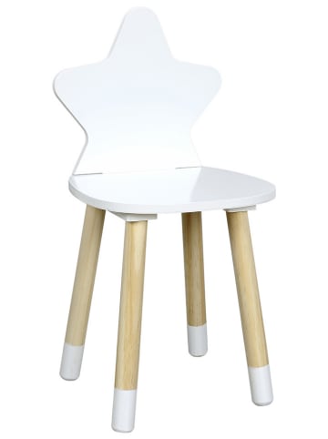 The Home Deco Kids Kinderstuhl "Etoile" in Weiß/ Hellbraun - (B)28 x (H)54 x (T)27 cm
