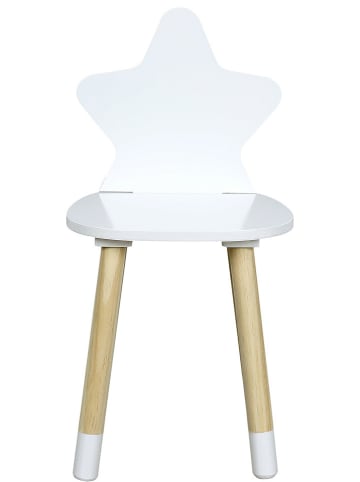 The Home Deco Kids Krzesło dziecięce "Etoile" w kolorze biało-jasnobrązowym - 28 x 54 x 27 cm