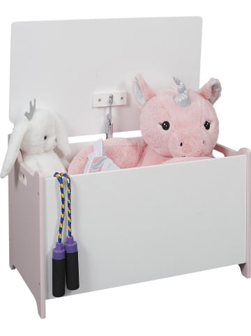 The Home Deco Kids Sitztruhe in Weiß/ Rosa - (B)60 x (H)38 x (T)36,5 cm