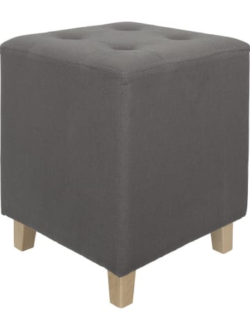 THE HOME DECO FACTORY Poef "Hippolyte" antraciet - (B)35 x (H)35 x (D)35 cm