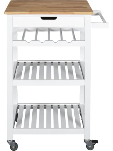 THE HOME DECO FACTORY Keukenkar naturel/wit - (B)61 x (H)84,5 x (D)40 cm