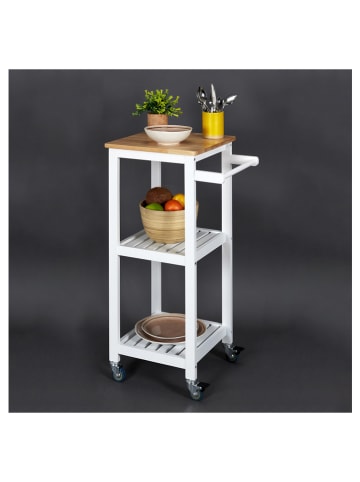 THE HOME DECO FACTORY Keukenkar naturel/wit - (B)45 x (H)84,5 x (D)37 cm