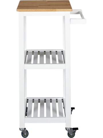 THE HOME DECO FACTORY Keukenkar naturel/wit - (B)45 x (H)84,5 x (D)37 cm