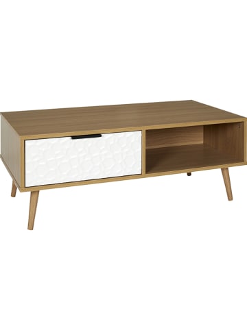 THE HOME DECO FACTORY Salontafel "Sven" naturel/wit - (B)100 x (H)38 x (D)50 cm
