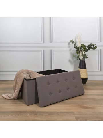 THE HOME DECO FACTORY Skrzynia-siedzisko w kolorze szarym - 76 x 38 x 38 cm